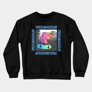 Troubadour shiny skateboard Crewneck Sweatshirt